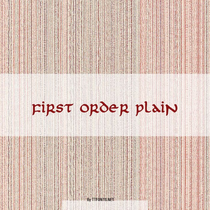 First Order Plain example